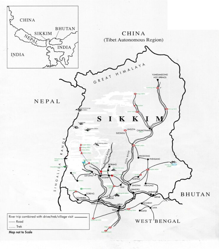 Trekking Map of Dzongri