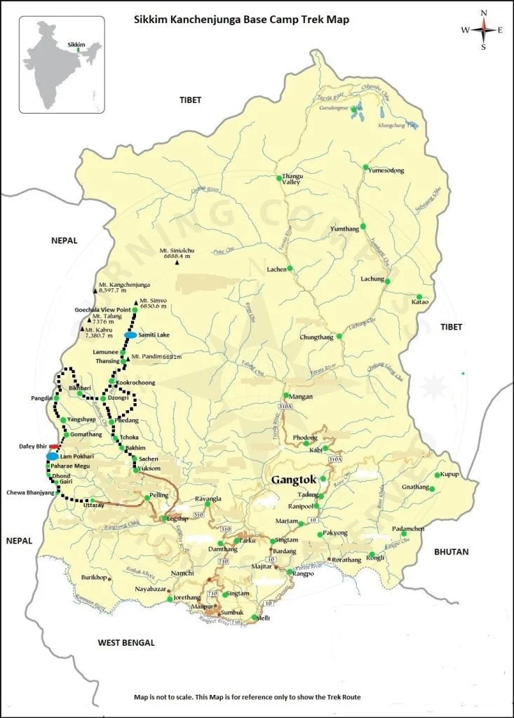 Kanchenjunga Base Camp Trek Map